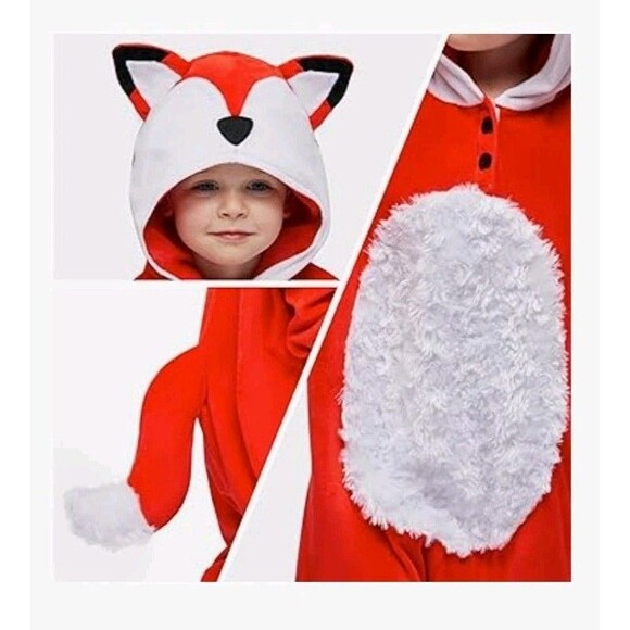 Halloween Baby Fox Costume Cosplay, For A Fox Toddler Jumpsuit, Button Hooded... - Picture 3 of 8